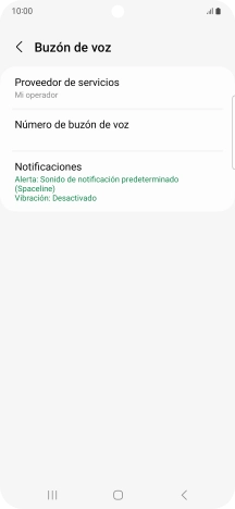 Pulsa Número de buzón de voz. Pulsa Número de buzón de voz.