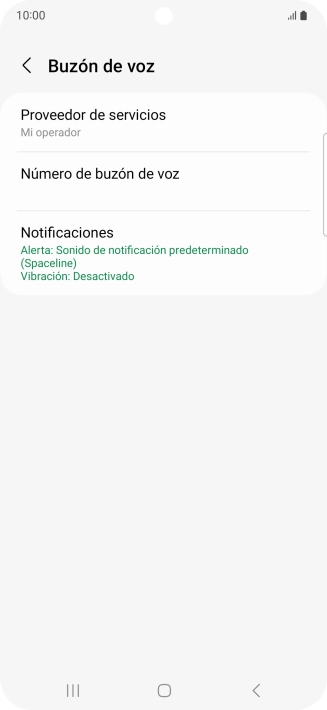 Pulsa Número de buzón de voz. Pulsa Número de buzón de voz.