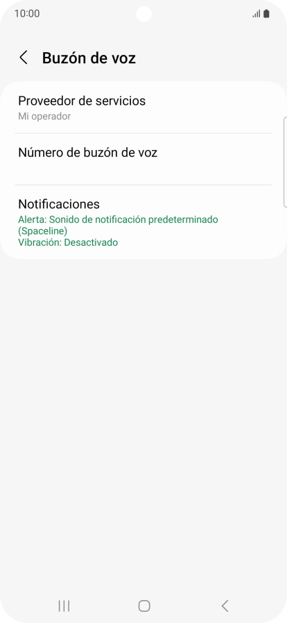 Pulsa Número de buzón de voz. Pulsa Número de buzón de voz.