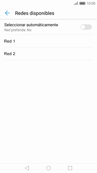 Si quieres seleccionar la red de forma automática, pulsa Seleccionar automáticamente para activar la función.