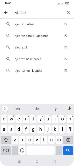 Introduce el nombre del tema o de la app y pulsa el icono de búsqueda. Introduce el nombre del tema o de la app y pulsa el icono de búsqueda.