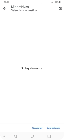 Si deseas crear una nueva carpeta, pulsa el icono de nueva carpeta y sigue las indicaciones de la pantalla para crearla. Si deseas crear una nueva carpeta, pulsa el icono de nueva carpeta y sigue las indicaciones de la pantalla para crearla.