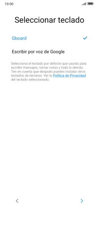 Sigue las indicaciones de la pantalla y pulsa la flecha hacia la derecha. Sigue las indicaciones de la pantalla y pulsa la flecha hacia la derecha.