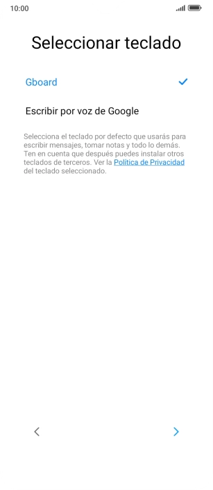 Sigue las indicaciones de la pantalla y pulsa la flecha hacia la derecha. Sigue las indicaciones de la pantalla y pulsa la flecha hacia la derecha.