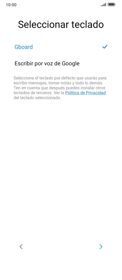 Sigue las indicaciones de la pantalla y pulsa la flecha hacia la derecha. Sigue las indicaciones de la pantalla y pulsa la flecha hacia la derecha.
