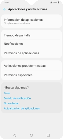 Pulsa Información de aplicaciones. Pulsa Información de aplicaciones.