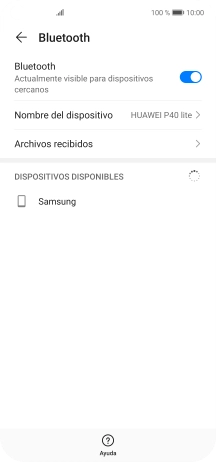 Pulsa el dispositivo Bluetooth deseado y sigue las indicaciones de la pantalla para vincular el dispositivo al teléfono. Pulsa el dispositivo Bluetooth deseado y sigue las indicaciones de la pantalla para vincular el dispositivo al teléfono.