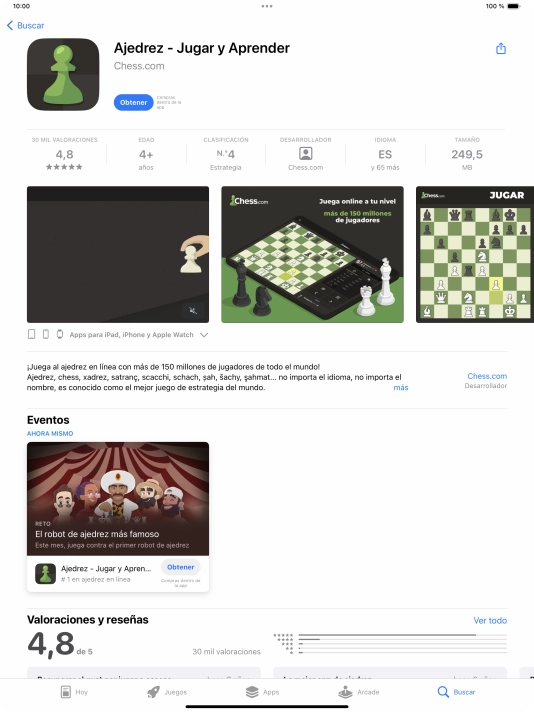 Pulsa Obtener y sigue las indicaciones de la pantalla para instalar la app. Pulsa Obtener y sigue las indicaciones de la pantalla para instalar la app.