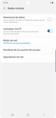 Pulsa Nombres de los puntos de acceso. Pulsa Nombres de los puntos de acceso.