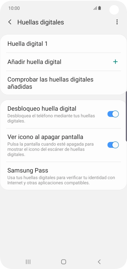 Pulsa el indicador junto a los ajustes deseados. Pulsa el indicador junto a los ajustes deseados.