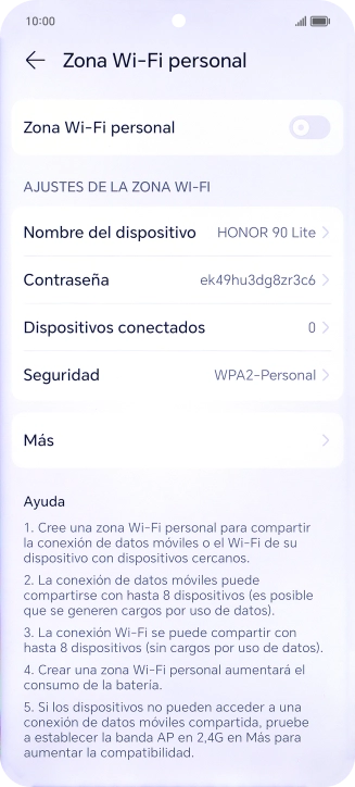 Pulsa Nombre del dispositivo e introduce el nombre deseado de la conexión wifi