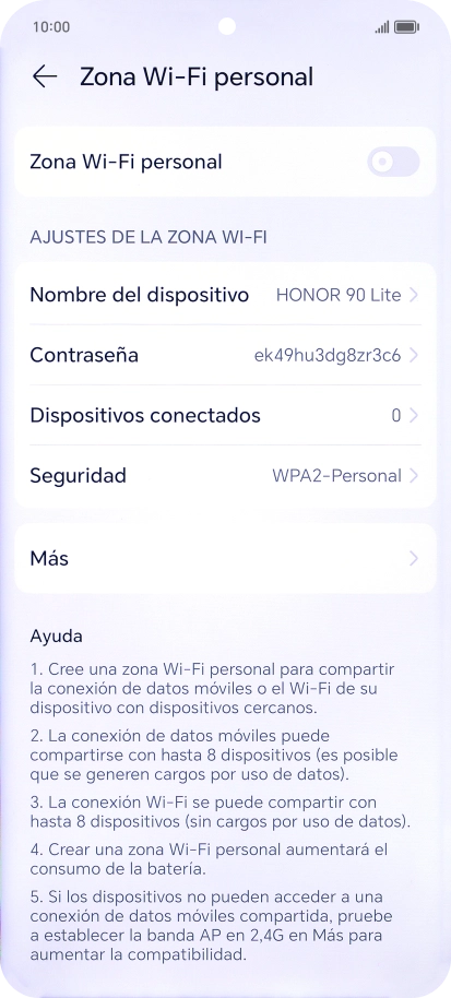 Pulsa Nombre del dispositivo e introduce el nombre deseado de la conexión wifi
