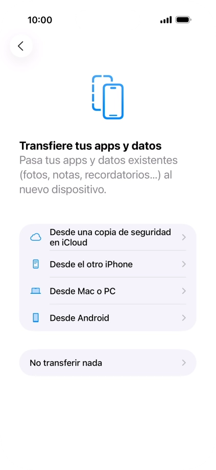 Puedes transferir el contenido de otro teléfono Android cuando el teléfono se activa antes de utilizarlo por primera vez y cuando lo restableces. Cuando aparece esta imagen de pantalla, el teléfono está listo para la transferencia de contenido desde otro teléfono Android. Puedes transferir el contenido de otro teléfono Android cuando el teléfono se activa antes de utilizarlo por primera vez y cuando lo restableces. Cuando aparece esta imagen de pantalla, el teléfono está listo para la transferencia de contenido desde otro teléfono Android.