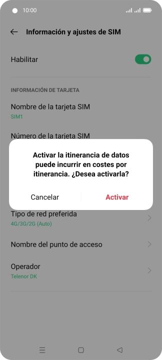 Si activas la función, pulsa Activar. Si activas la función, pulsa Activar.