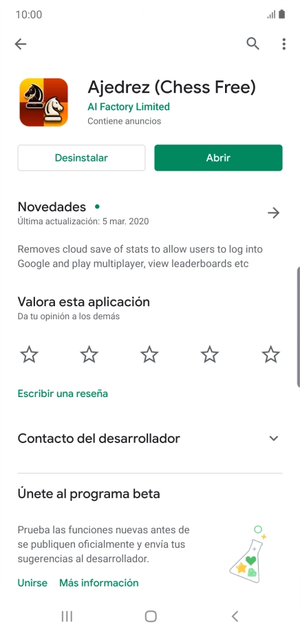 Pulsa Desinstalar.