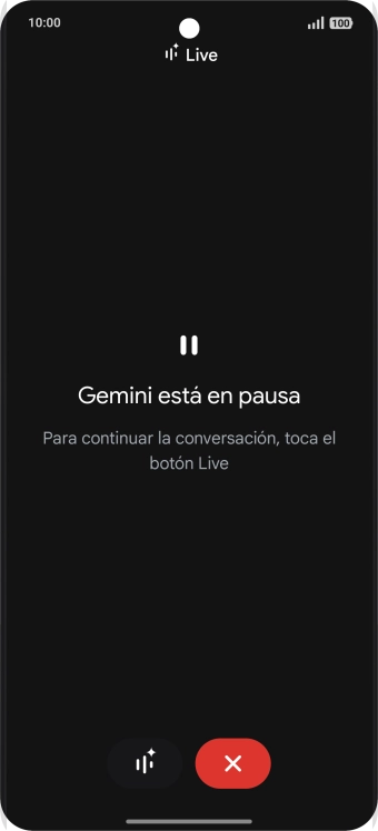 Para retomar la conversación, pulsa el icono de retomar conversación. Para retomar la conversación, pulsa el icono de retomar conversación.
