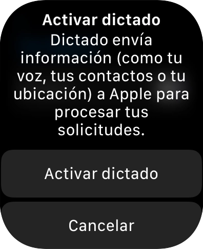 Si se activa la función, pulsar Activar dictado. Si se activa la función, pulsar Activar dictado.