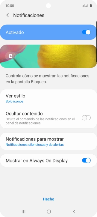 Pulsa el indicador junto a los ajustes deseados para activarlos o desactivarlos. Pulsa el indicador junto a los ajustes deseados para activarlos o desactivarlos.