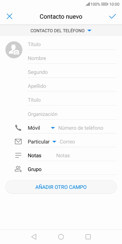 Pulsa Nombre e introduce el nombre deseado.