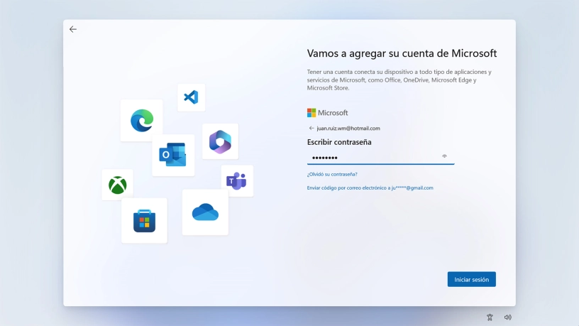 Introduce la contraseña de tu cuenta de Microsoft y haz clic en Iniciar sesión. Introduce la contraseña de tu cuenta de Microsoft y haz clic en Iniciar sesión.