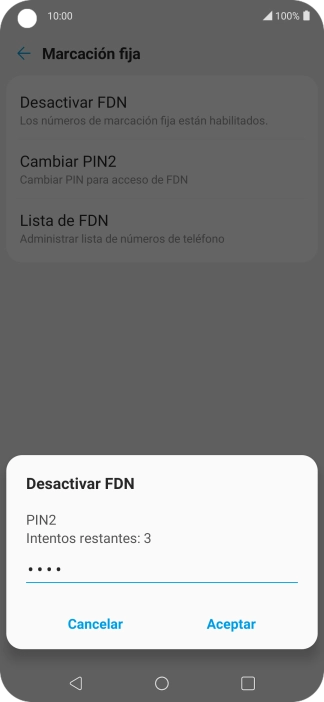 Introduce el código PIN2 y pulsa Aceptar. Introduce el código PIN2 y pulsa Aceptar.