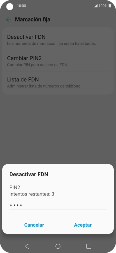 Introduce el código PIN2 y pulsa Aceptar. Introduce el código PIN2 y pulsa Aceptar.