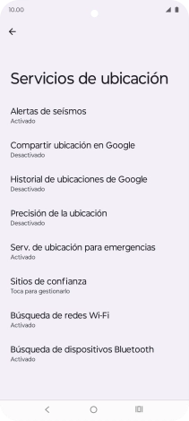 Pulsa Precisión de la ubicación. Pulsa Precisión de la ubicación.