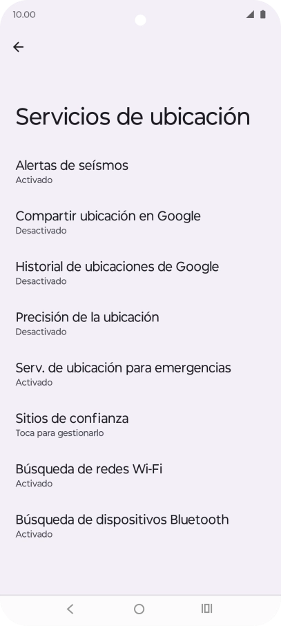 Pulsa Precisión de la ubicación. Pulsa Precisión de la ubicación.