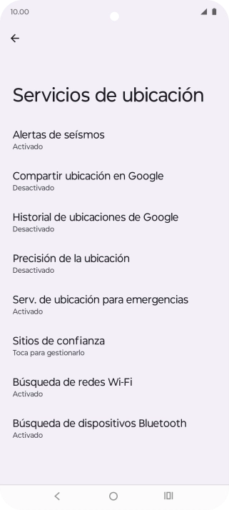 Pulsa Precisión de la ubicación. Pulsa Precisión de la ubicación.