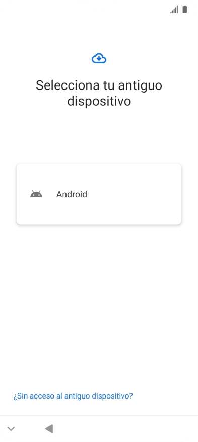 Pulsa el ajuste deseado y sigue las instrucciones de la pantalla para transferir el contenido del otro teléfono. Pulsa el ajuste deseado y sigue las instrucciones de la pantalla para transferir el contenido del otro teléfono.