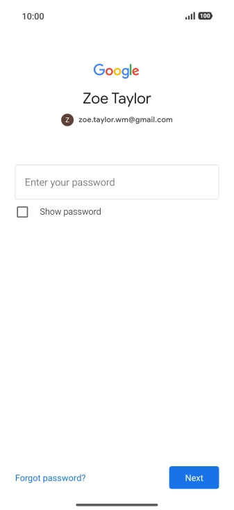 Press Enter your password and key in the password for your Google account. Press Enter your password and key in the password for your Google account.