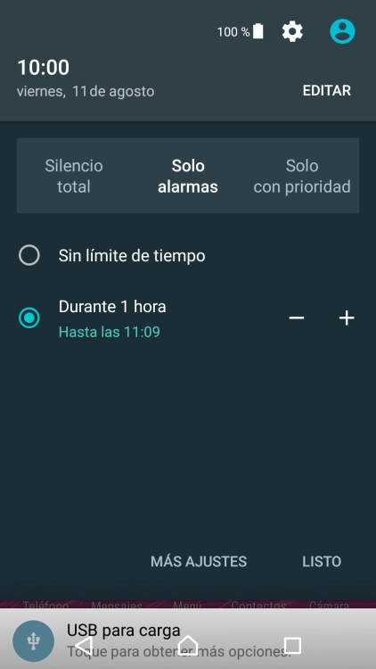 Pulsa LISTO para activar el modo silencioso. Pulsa LISTO para activar el modo silencioso.