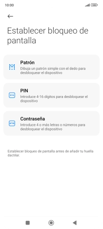 Pulsa el código de seguridad deseado. Pulsa el código de seguridad deseado.