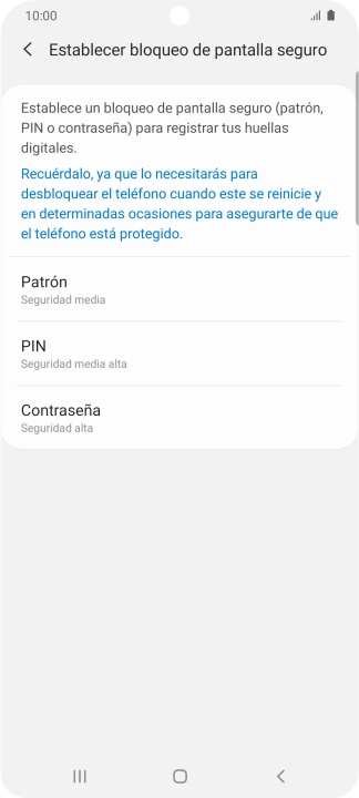 Pulsa el código de seguridad deseado y sigue las indicaciones de la pantalla para crear un código de seguridad del teléfono adicional. Pulsa el código de seguridad deseado y sigue las indicaciones de la pantalla para crear un código de seguridad del teléfono adicional.