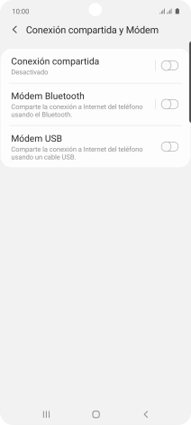 Pulsa Conexión compartida. Pulsa Conexión compartida.