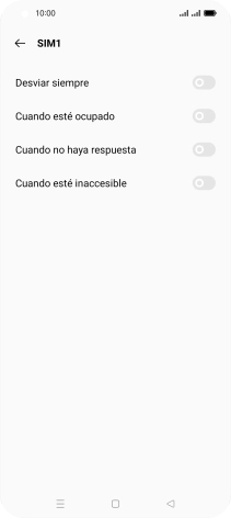 Pulsa el indicador junto al tipo de desvío deseado. Pulsa el indicador junto al tipo de desvío deseado.