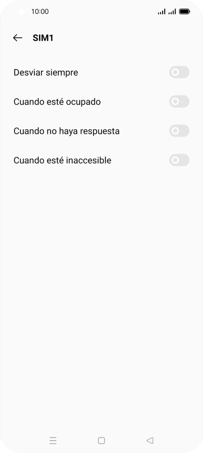 Pulsa el indicador junto al tipo de desvío deseado. Pulsa el indicador junto al tipo de desvío deseado.