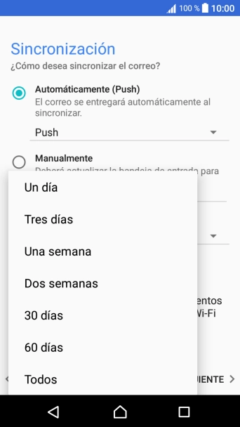 Pulsa el ajuste deseado. Pulsa el ajuste deseado.