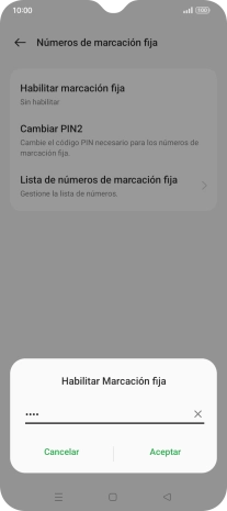 Introduce el código PIN2 y pulsa Aceptar. Introduce el código PIN2 y pulsa Aceptar.