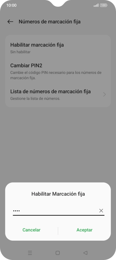 Introduce el código PIN2 y pulsa Aceptar. Introduce el código PIN2 y pulsa Aceptar.