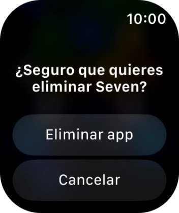 Pulsa Eliminar app. Pulsa Eliminar app.