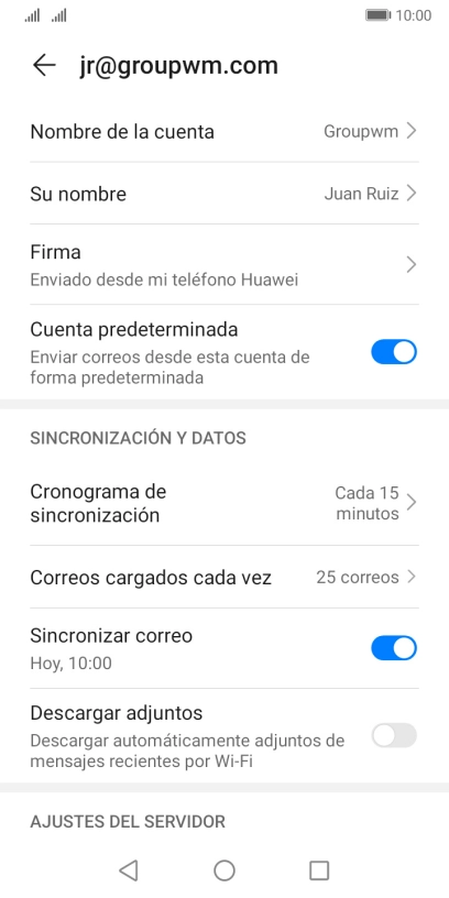 Pulsa Nombre de la cuenta. Pulsa Nombre de la cuenta.