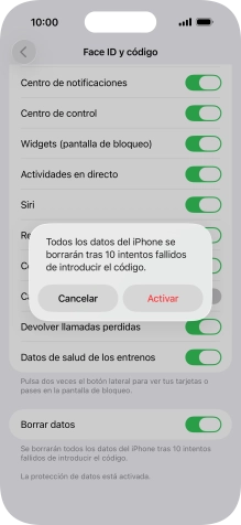 Si activas la función, pulsa Activar. Si activas la función, pulsa Activar.