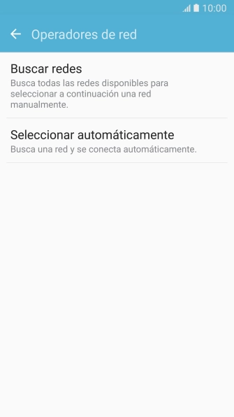 Si quieres seleccionar la red de forma automática, pulsa Seleccionar automáticamente.