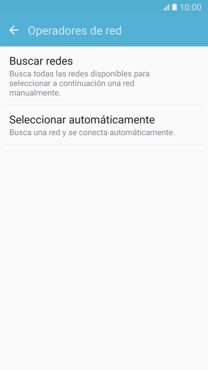 Si quieres seleccionar la red de forma automática, pulsa Seleccionar automáticamente.