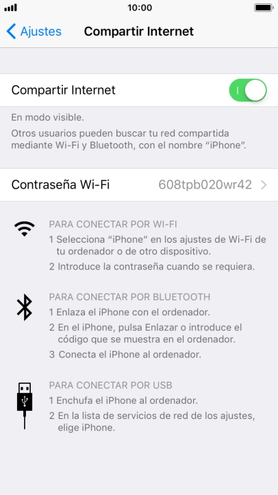 Pulsa Contraseña Wi-Fi e introduce una contraseña. Pulsa Contraseña Wi-Fi e introduce una contraseña.