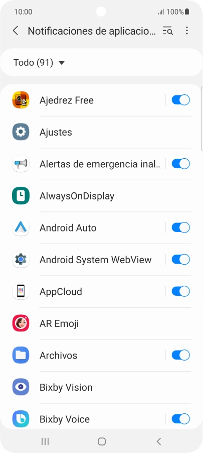 Pulsa el indicador junto a las apps deseadas para activar o desactivar la función. Pulsa el indicador junto a las apps deseadas para activar o desactivar la función.