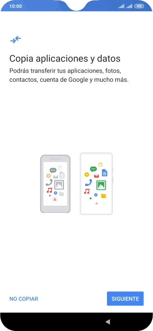 Puedes transferir el contenido de otro teléfono cuando activas tu teléfono por primera vez y cuando lo has restablecido. Cuando aparezca en la pantalla del teléfono esta imagen, ya está listo para la transmisión del contenido del otro teléfono. Puedes transferir el contenido de otro teléfono cuando activas tu teléfono por primera vez y cuando lo has restablecido. Cuando aparezca en la pantalla del teléfono esta imagen, ya está listo para la transmisión del contenido del otro teléfono.