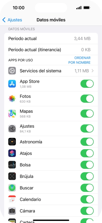 Pulsa el indicador junto a las aplicaciones deseadas para activar o desactivar la función. Pulsa el indicador junto a las aplicaciones deseadas para activar o desactivar la función.
