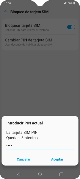 Introduce tu código PIN y pulsa Aceptar. Introduce tu código PIN y pulsa Aceptar.